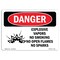 Signmission OSHA Danger Sign, 7" Height, 10" Width, Aluminum, Explosive Vapors No Smoking Open Flames, Landscape OS-DS-A-710-L-1211 - alternate 1